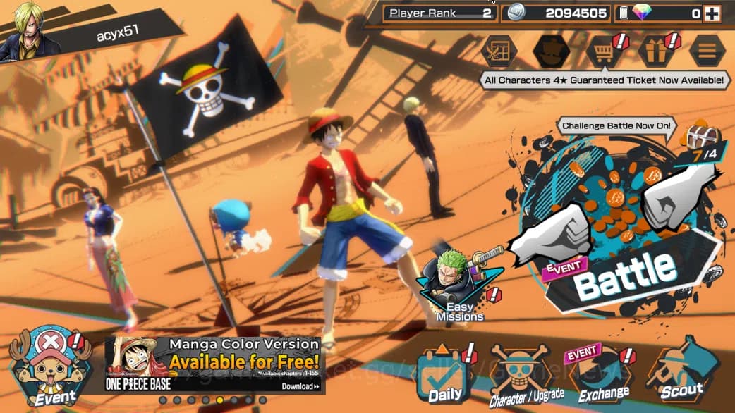 One Piece Bounty Rush Accounts Global|4 EX|Wi Trafalgar Law,GP Edward Newgate,TFE image 1