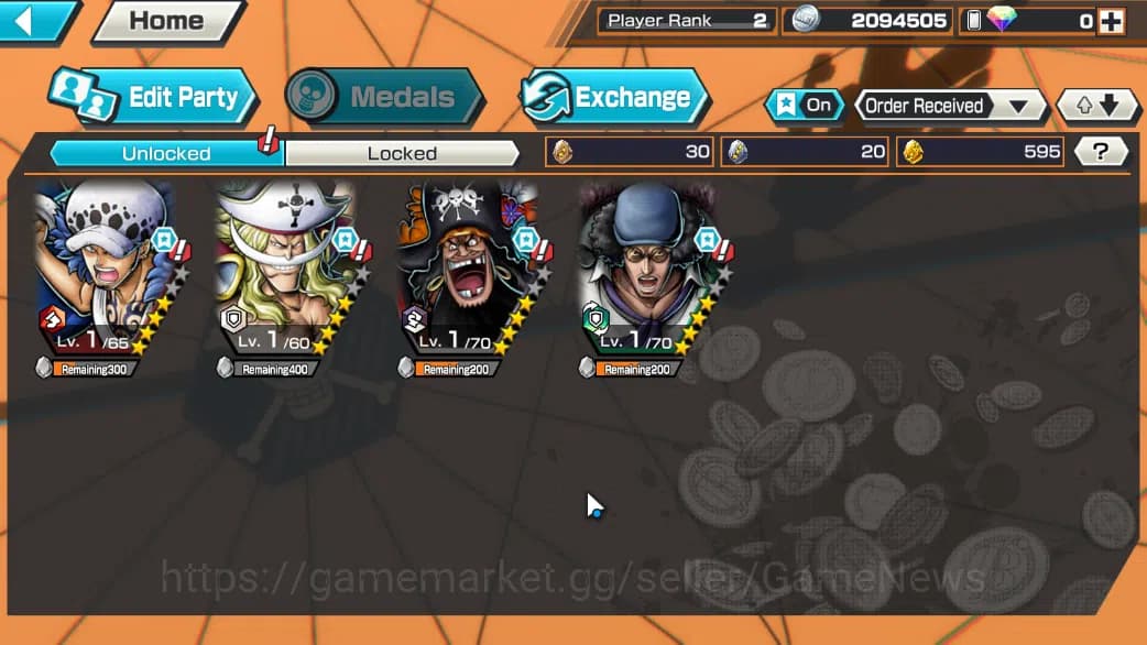 One Piece Bounty Rush Accounts Global|4 EX|Wi Trafalgar Law,GP Edward Newgate,TFE image 3
