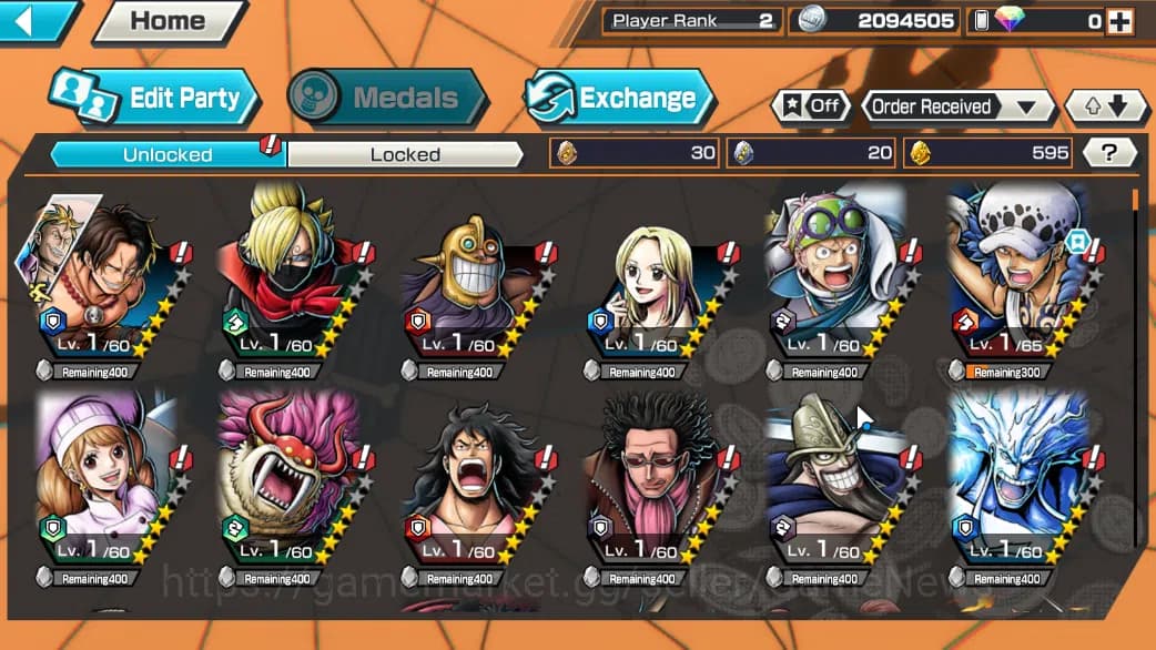 One Piece Bounty Rush Accounts Global|4 EX|Wi Trafalgar Law,GP Edward Newgate,TFE image 4
