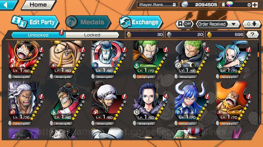 One Piece Bounty Rush Accounts Global|4 EX|Wi Trafalgar Law,GP Edward Newgate,TFE image 5