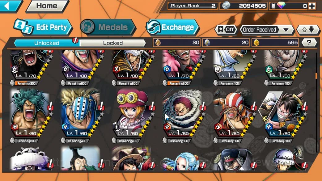 One Piece Bounty Rush Accounts Global|4 EX|Wi Trafalgar Law,GP Edward Newgate,TFE image 6