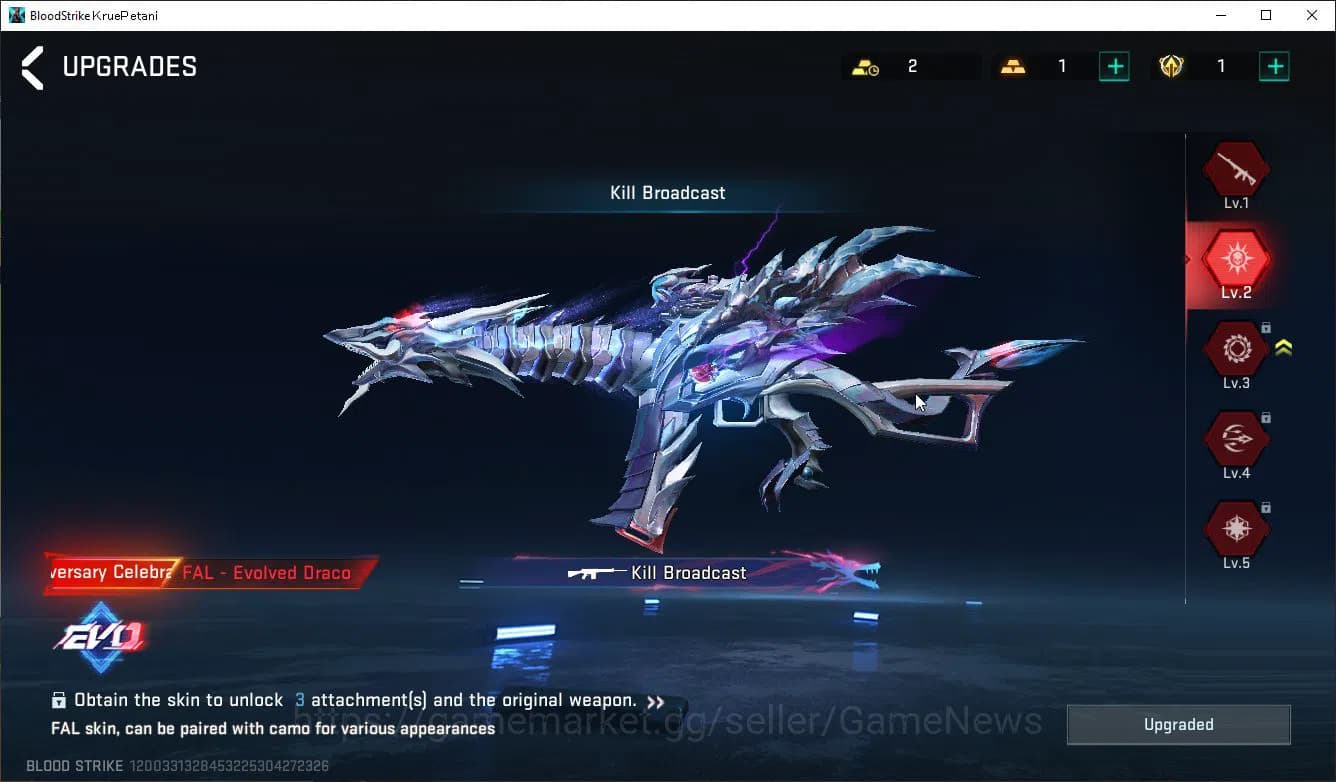 Blood Strike Accounts ASIA|EVO FAL Draco+Mele Talon Sanctum+Colab 7DS(Ka image 10