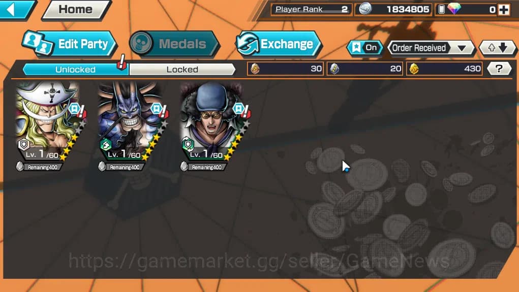 One Piece Bounty Rush Accounts Global|3EX|BMO Kiado,GP Edward Newgate,BP Kuzan|Ra image 3
