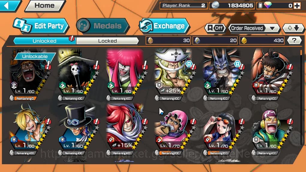One Piece Bounty Rush Accounts Global|3EX|BMO Kiado,GP Edward Newgate,BP Kuzan|Ra image 4