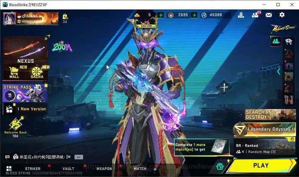 Blood Strike Accounts ASIA|ETERNAL ZERO-Oda|15 ULTRA[NACHO,Spear,MP5,Gal image 1