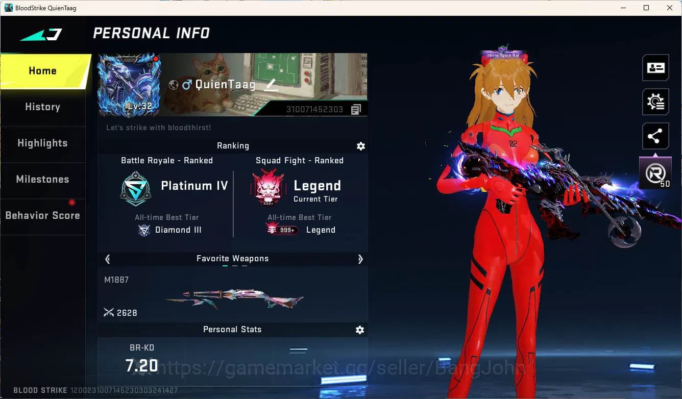 Blood Strike Accounts ASIA | EVANGELION FANS ACCOUNT | more detail chec image 1