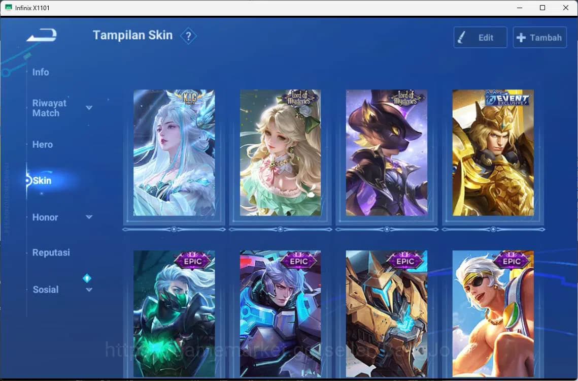 Honor of Kings Accounts global | hero 58 skin 38 KIC luna, land shi, land image 2