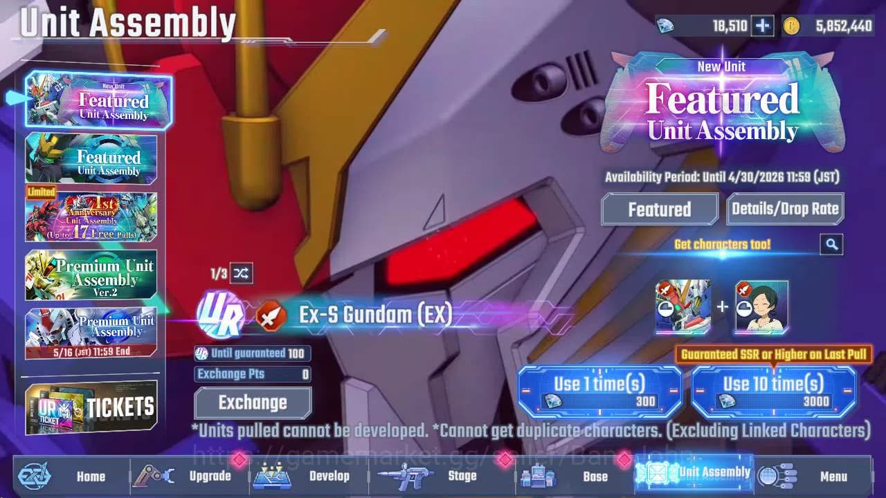 SD Gundam G Generation ETERNAL Accounts global rank 35, 18k DM, 20 UR unit Sazabi, Phoenix image 2