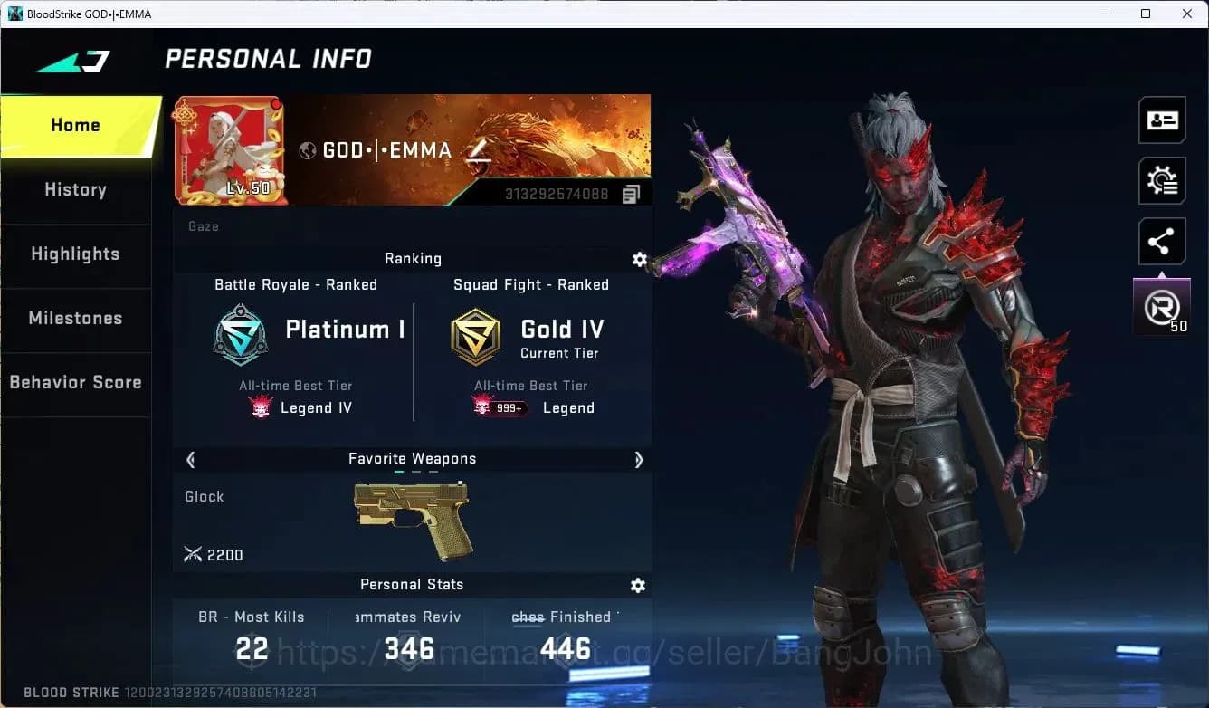 Blood Strike Accounts ASIA|EVOLVED,FAL|COLLAB,MCX,KAG-6|ULTRA,M4A1,ORIGI image 1