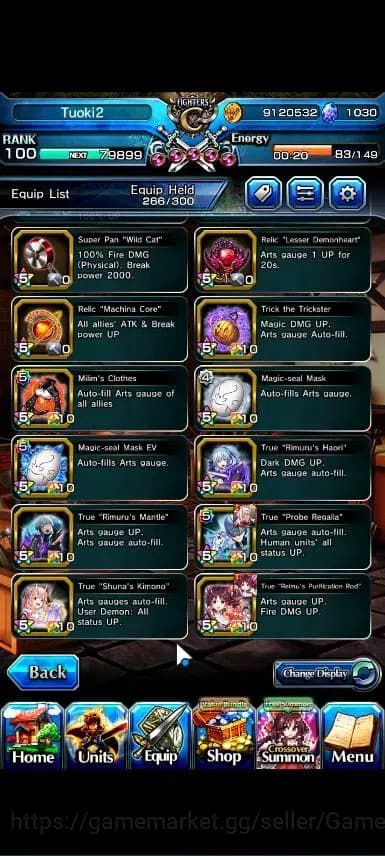 Grand Summoners Accounts Global|Rank 100|Fresh Story+Side|Ready Gacha 1K CC image 13