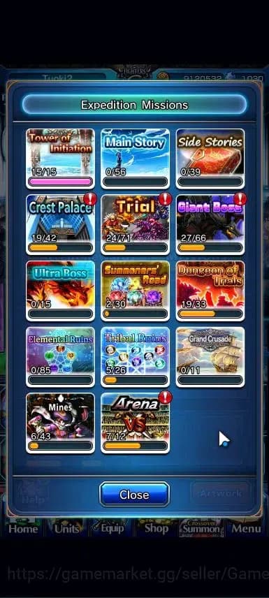 Grand Summoners Accounts Global|Rank 100|Fresh Story+Side|Ready Gacha 1K CC image 6