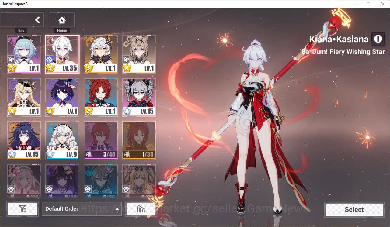 Honkai Impact 3rd Accounts SEA| Lv 37 / 1278 DM| Full Set Kiana Ba-Dum! Fiery image 1