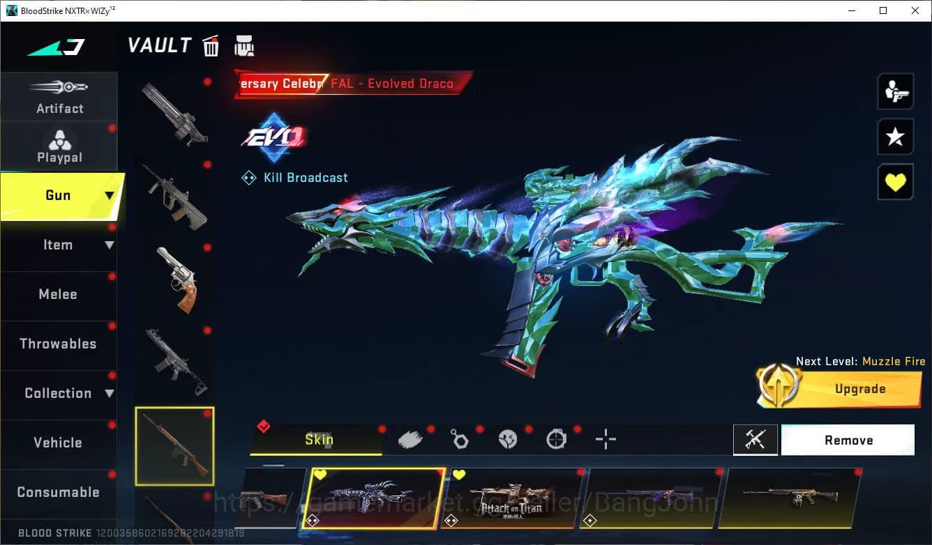 Blood Strike Accounts ASIA|ETHERNAL=AUG(LVL 4)|EVO=FAL|COLLAB=FAL,M700,K image 18