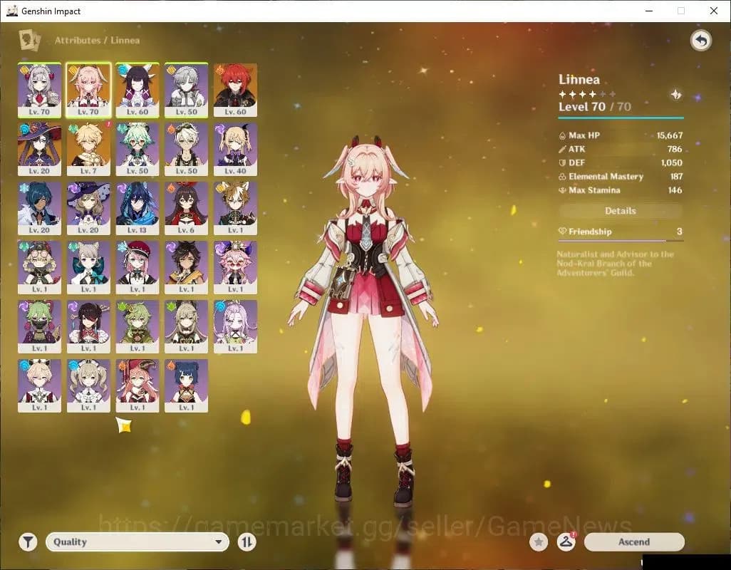 Genshin Impact Accounts ASIA|AR43|2Limited+24(*4Character)|Linnea,Columbin image 3