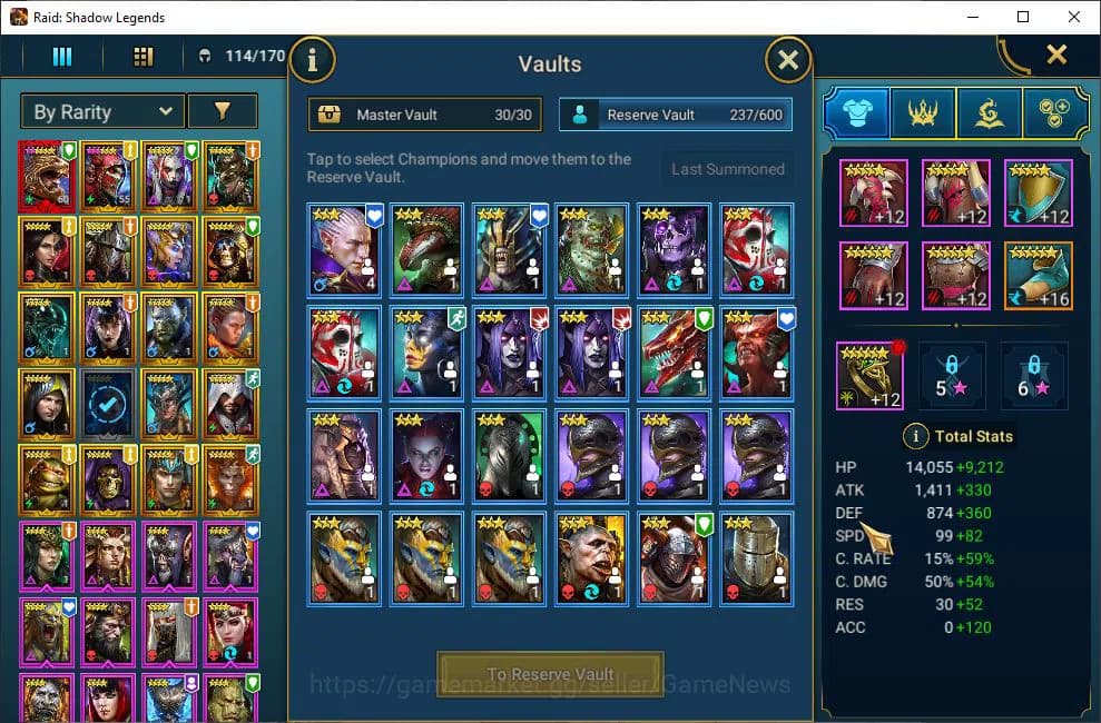 Raid: Shadow Legends Accounts Lv26 608K Power|1 Myth-Androc+24 Legendary(Xenomor image 7