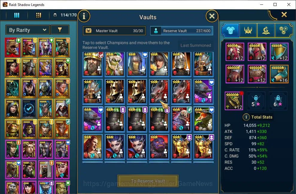 Raid: Shadow Legends Accounts Lv26 608K Power|1 Myth-Androc+24 Legendary(Xenomor image 8