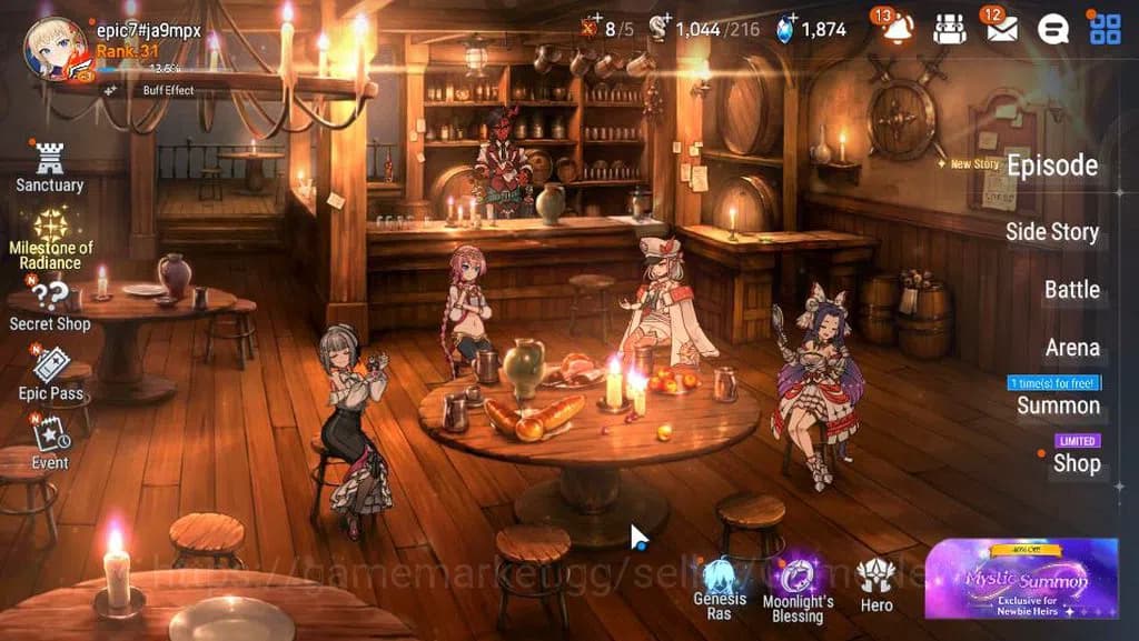 Epic Seven Accounts GLOBAL Unverif|New Era|3 ML(SP Politis,SE Celine,T image 1