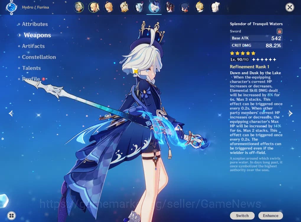 Genshin Impact Accounts ASIA|AR 55|4 Limited +2(*5Weapon)|Furina+Sign,Xilo image 3