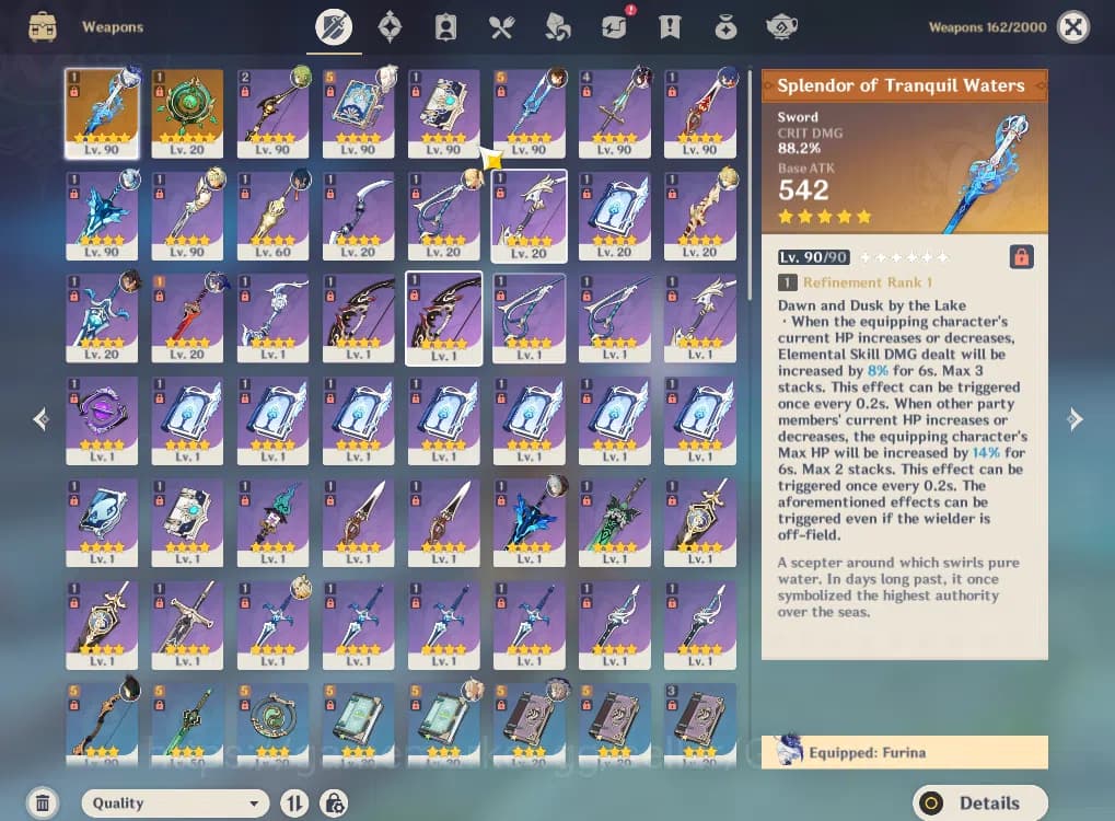 Genshin Impact Accounts ASIA|AR 55|4 Limited +2(*5Weapon)|Furina+Sign,Xilo image 4