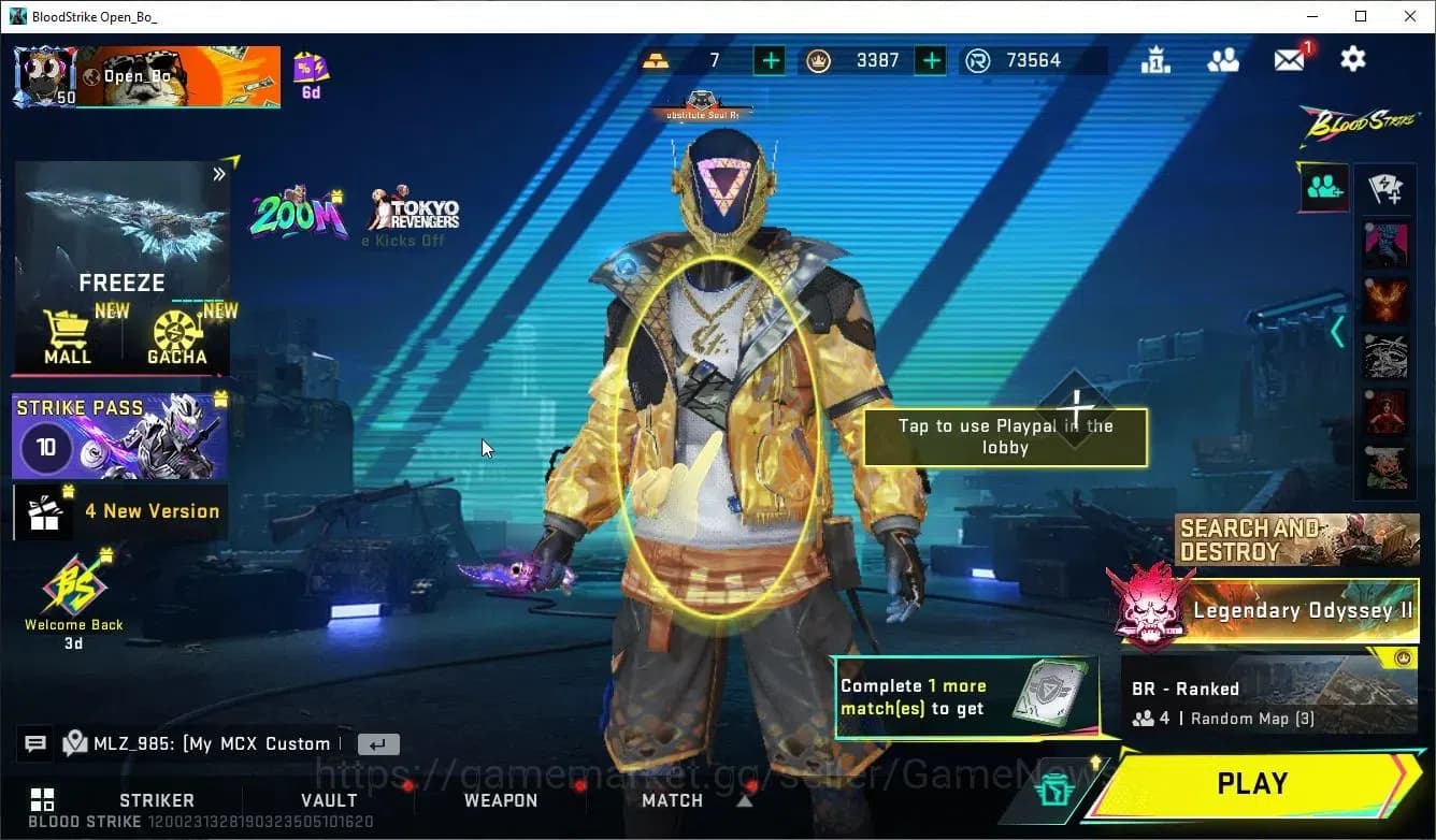Blood Strike Accounts ASIA|ETERNAL P90-Empyrean,M1887+MELE BFKnife|7 ULT image 1