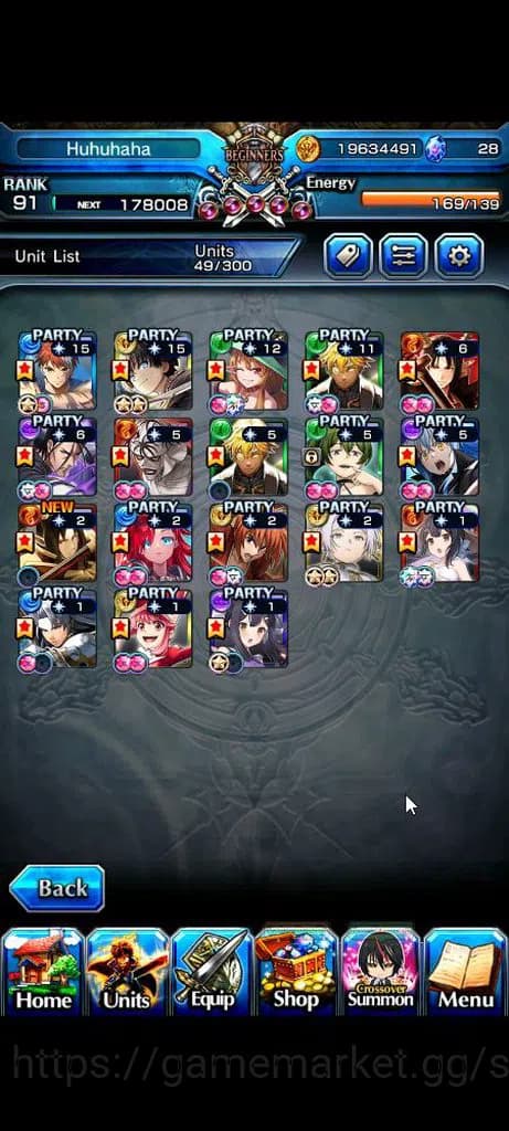 Grand Summoners Accounts Global|Rank 91||18 Ascend+9 TW|[Fen,DL Rimuru,Isli image 1