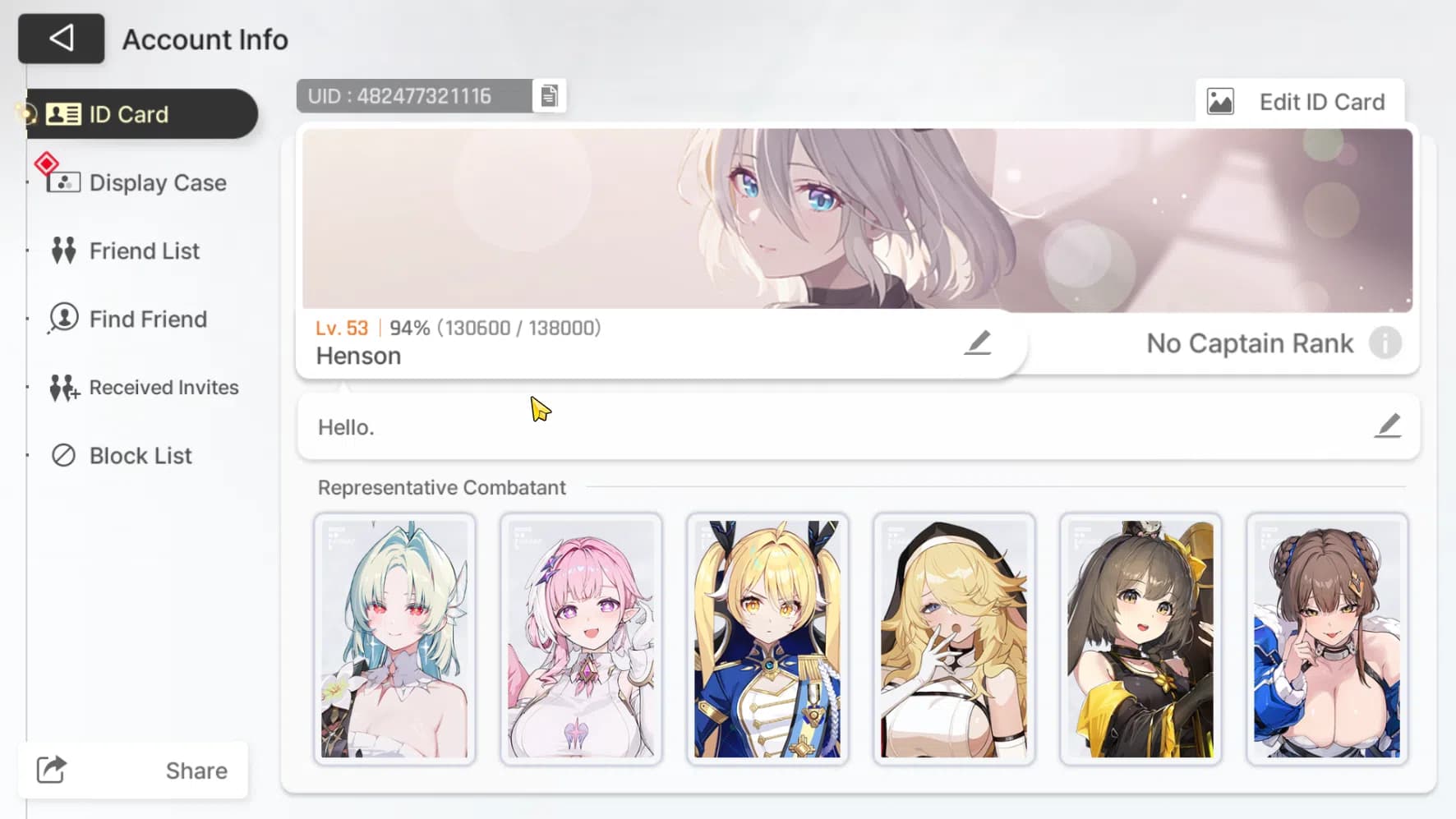 Chaos Zero Nightmare Accounts "GLOBAL | Lv 53 | 10 Limit, Heidemarie EM 2, Diana image 10
