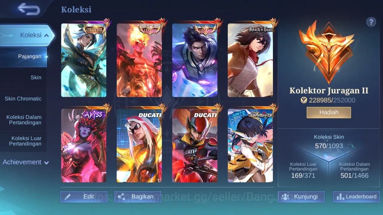 Mobile Legends: Bang Bang Accounts Hero 132 Skin 570 | Collector Ling | AOT Fanny | A image 12