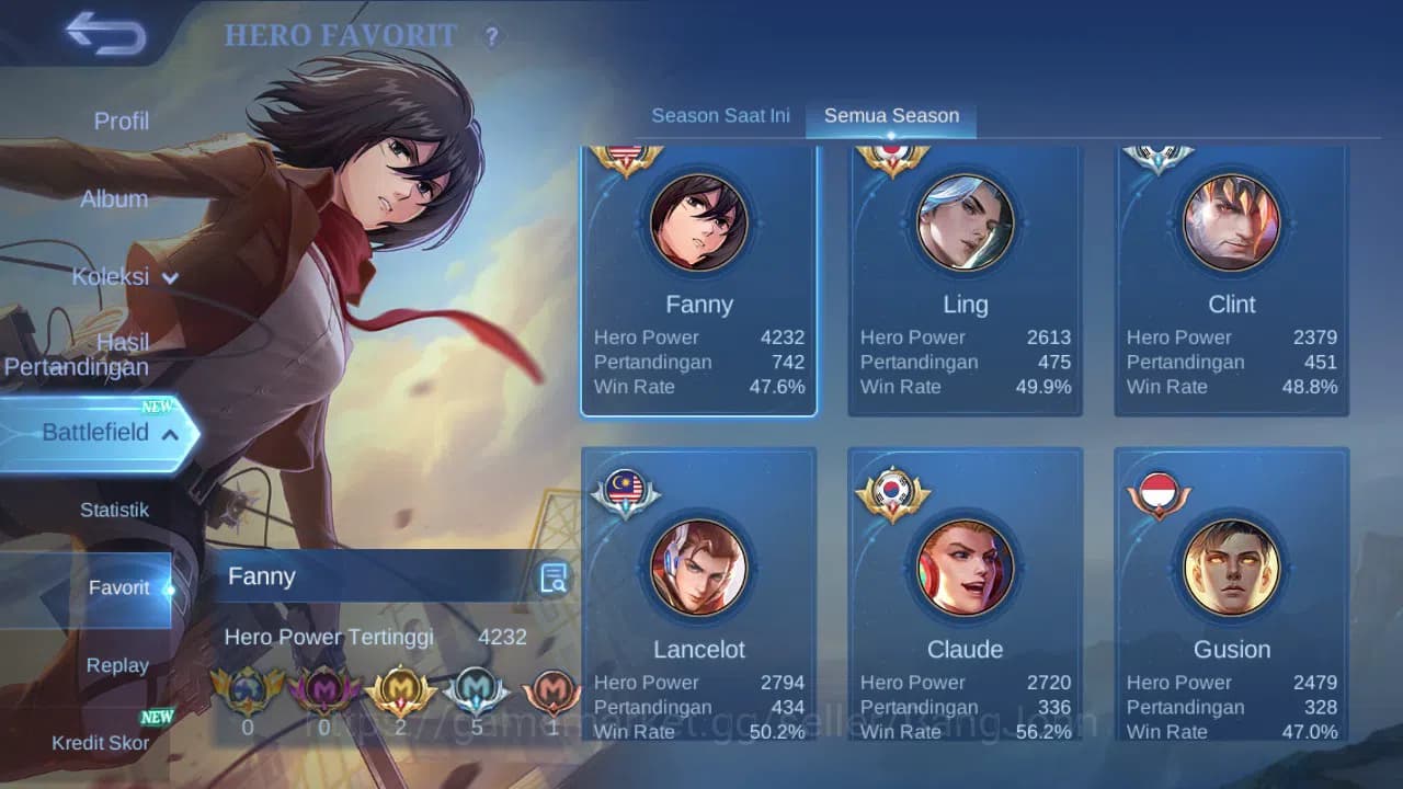 Mobile Legends: Bang Bang Accounts Hero 132 Skin 570 | Collector Ling | AOT Fanny | A image 16