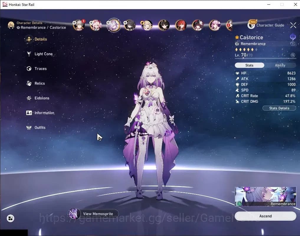 Honkai Star Rail Accounts Asia|TL 58|1 Golden Companion|7 Limited|Castorice+ image 15