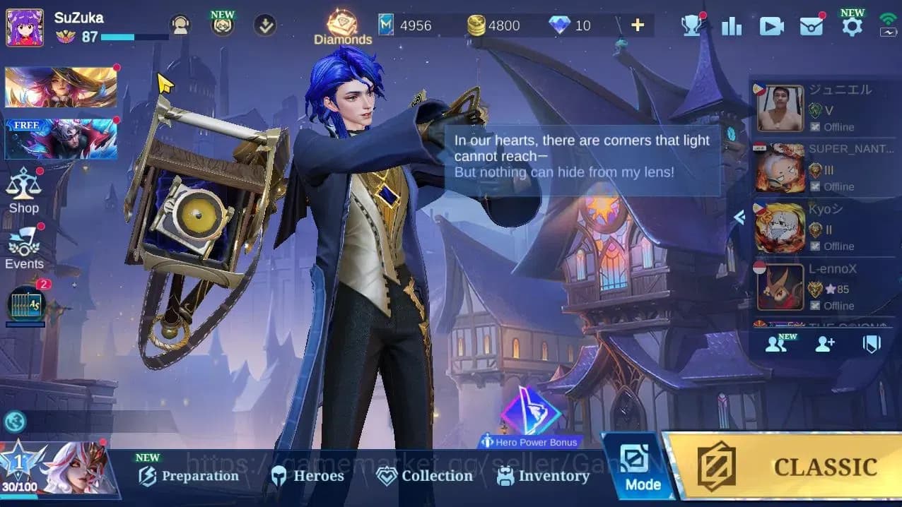 Mobile Legends: Bang Bang Accounts Hero 130|Skin278|HighGlory 56|Hanabi Vessel,Aspira image 1