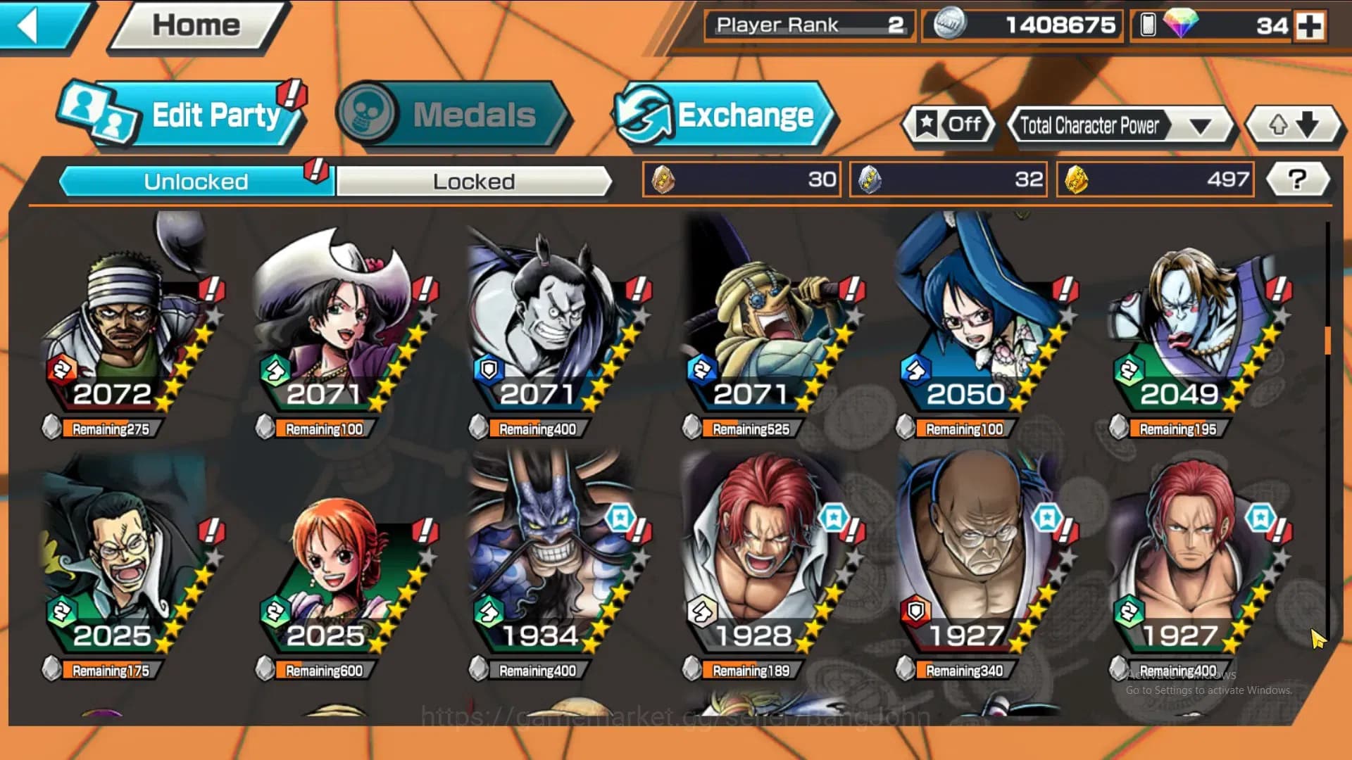 One Piece Bounty Rush Accounts GLOBAL|GF 497|4Ex|St Nusjuro,DD Shanks, FR Shanks, image 5