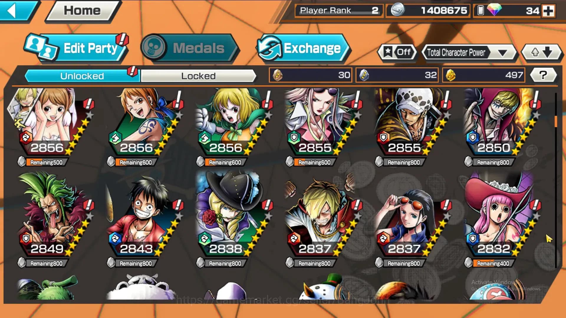 One Piece Bounty Rush Accounts GLOBAL|GF 497|4Ex|St Nusjuro,DD Shanks, FR Shanks, image 7
