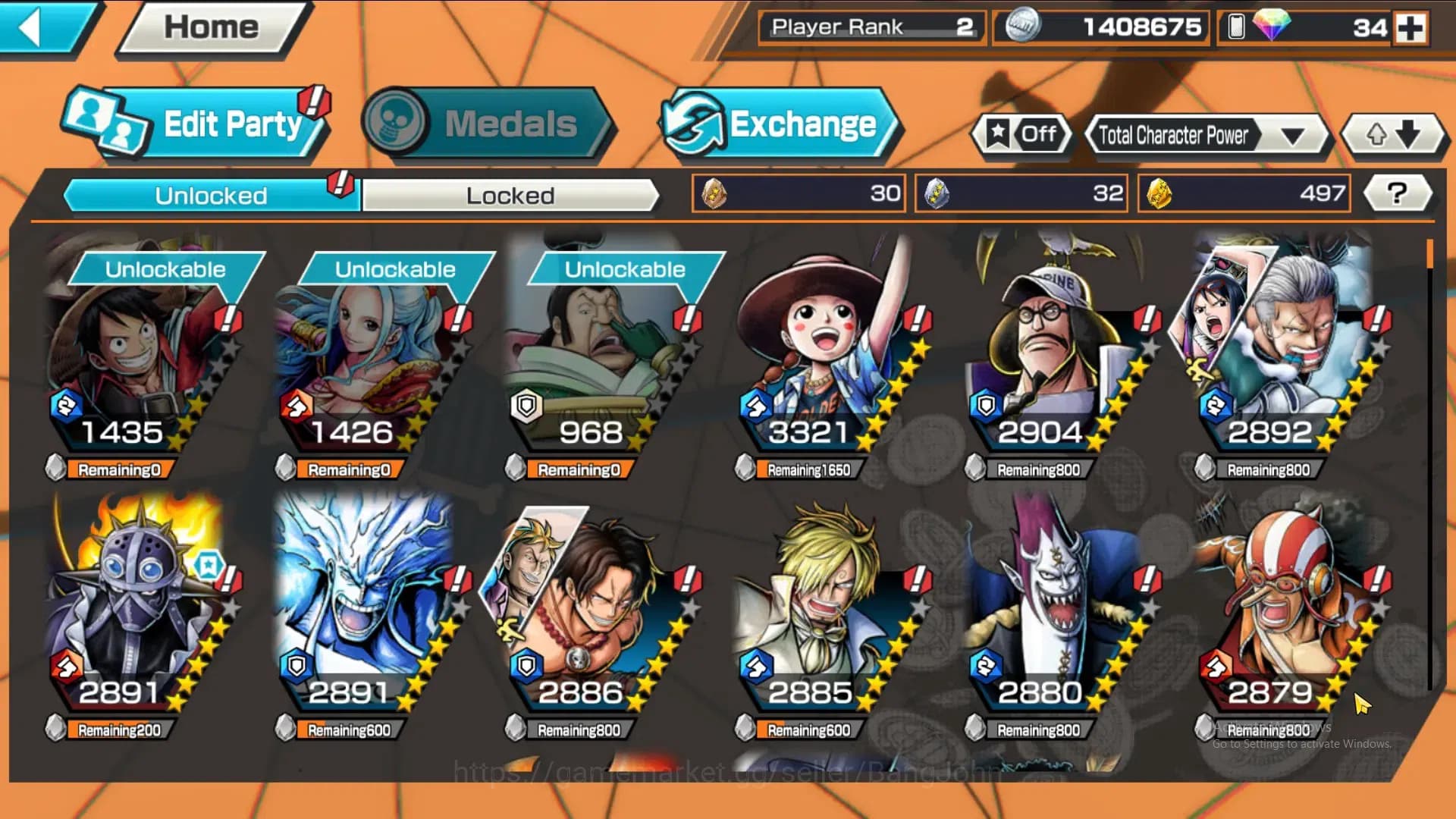 One Piece Bounty Rush Accounts GLOBAL|GF 497|4Ex|St Nusjuro,DD Shanks, FR Shanks, image 9