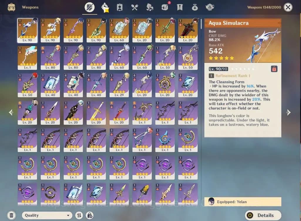 Genshin Impact Accounts ASIA|AR57|8Limited+9(*5WEP)|(YelanC4,Kinich,Emilie image 6