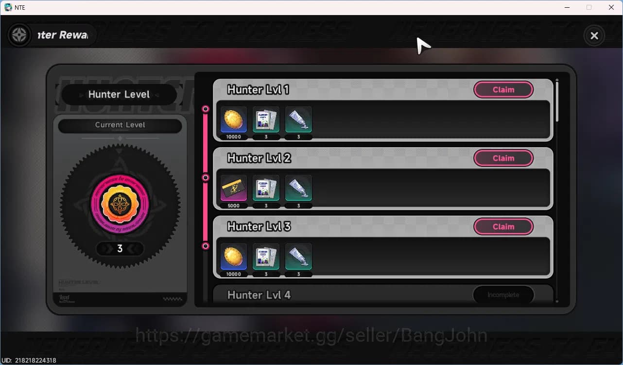 Neverness to Everness Accounts EU | Starter Lvl 3 | 1 S Nanally + 5 A Char + Car image 5