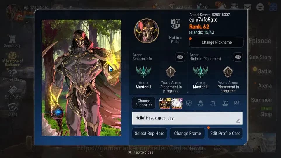 Epic Seven Accounts GLOBAL Unverif|10 ML(Notos,Salome,NM Luna,Zio,Etc) image 2