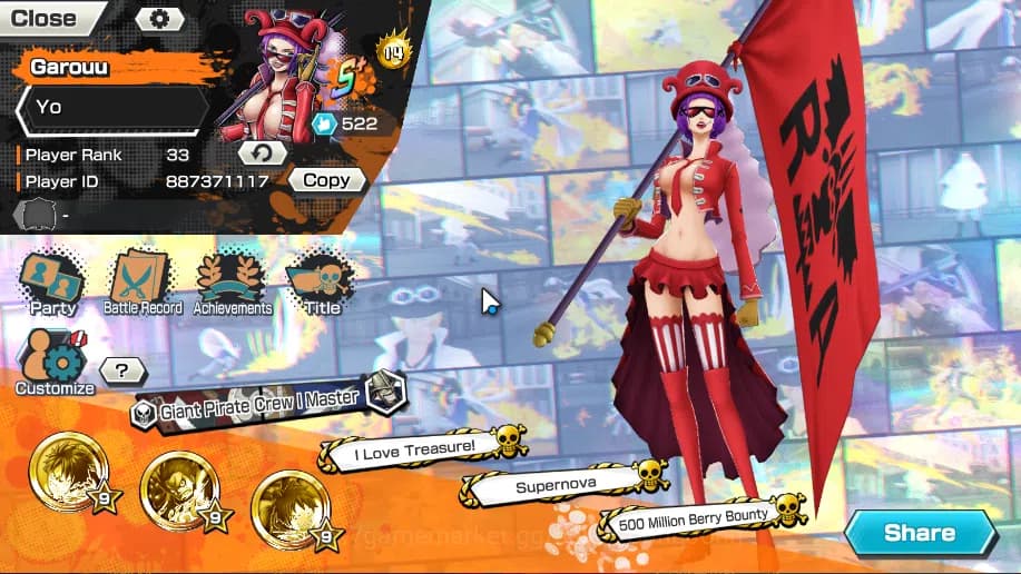 One Piece Bounty Rush Accounts Global | 4EX | Rank 33 | Okuchi Yamato, Roronoa Zo image 1