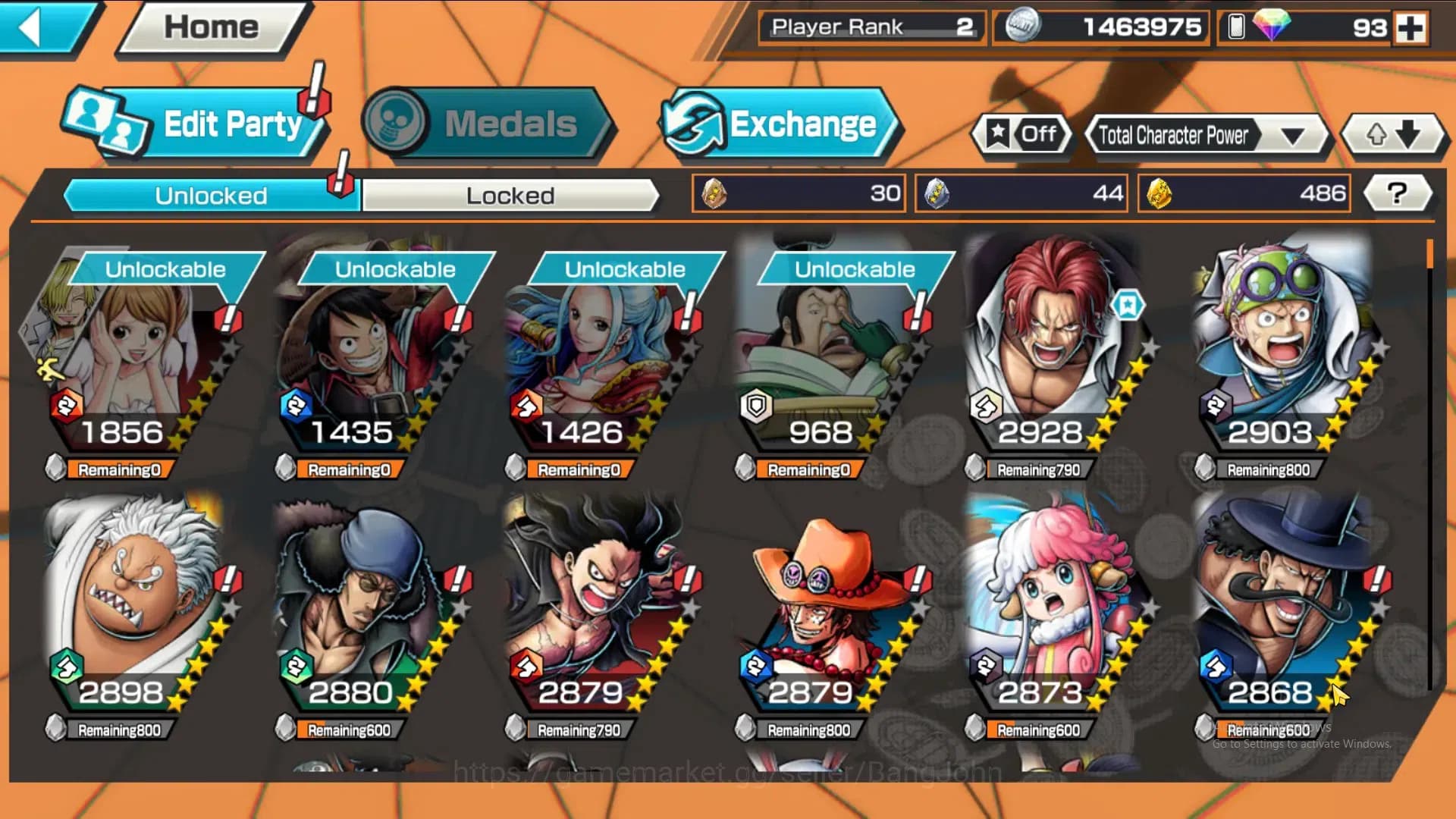 One Piece Bounty Rush Accounts GLOBAL|GF 486|4Ex|St Nusjuro,T4E Luffy,DD Shanks, image 10