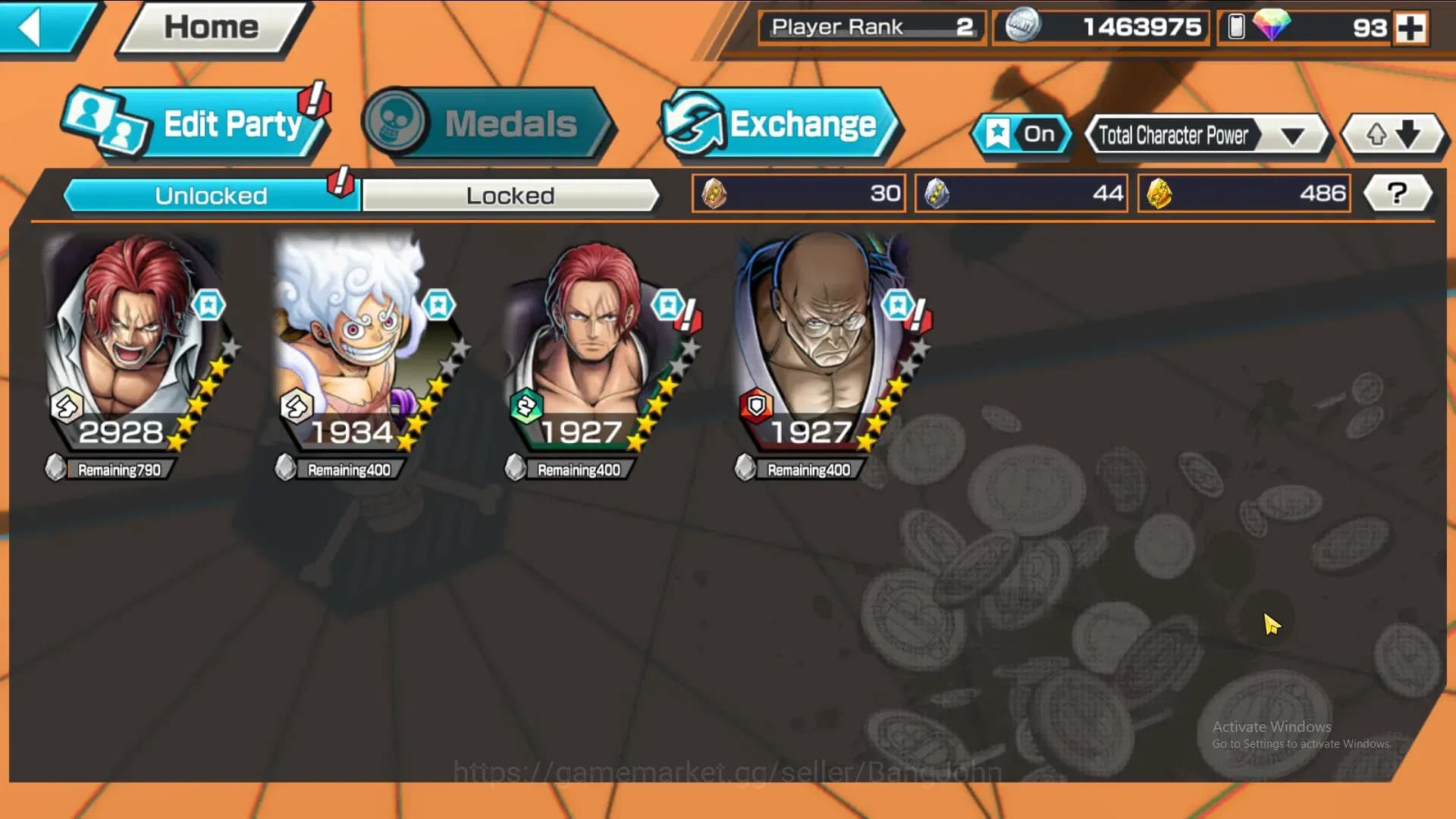 One Piece Bounty Rush Accounts GLOBAL|GF 486|4Ex|St Nusjuro,T4E Luffy,DD Shanks, image 11
