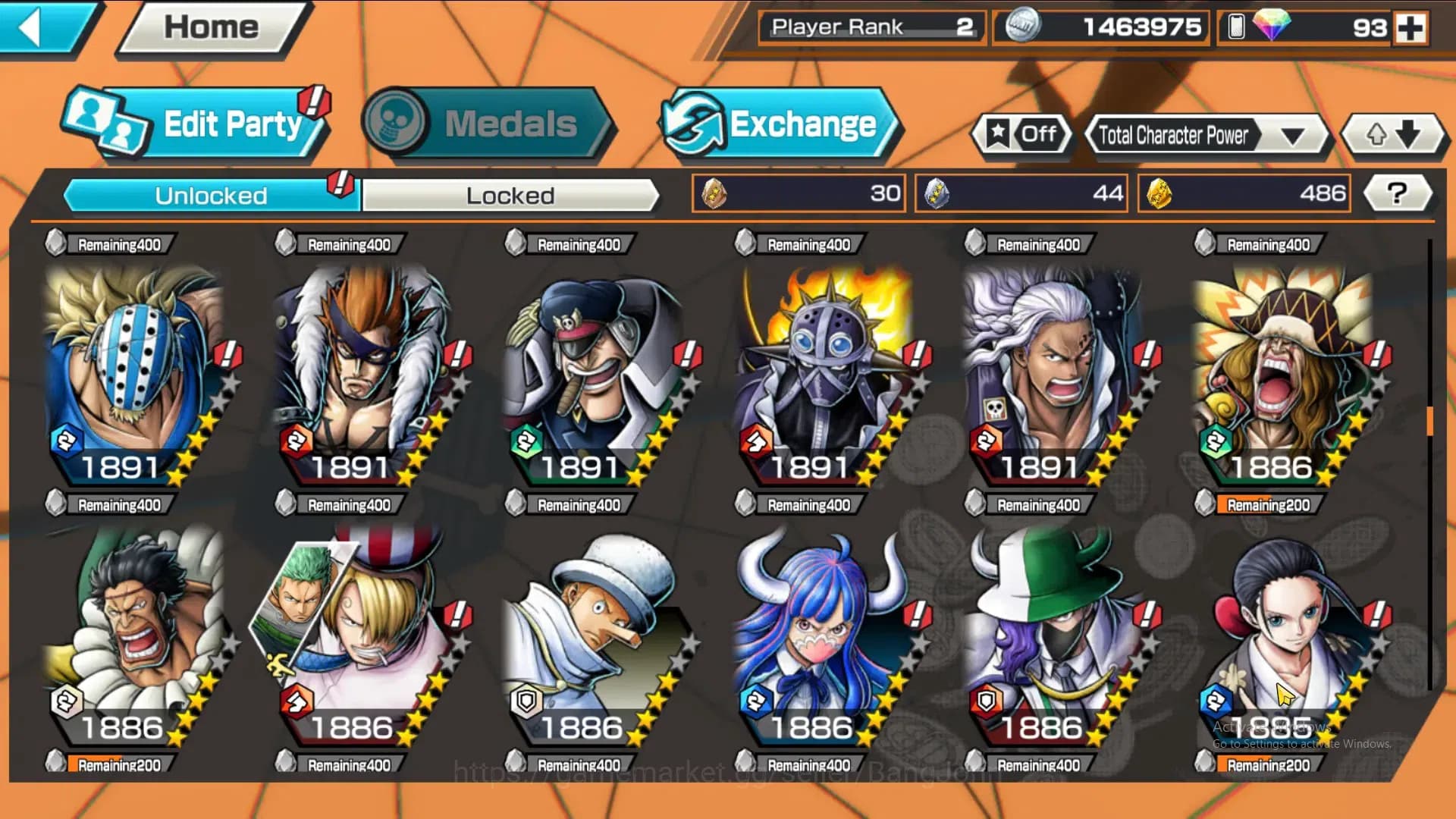 One Piece Bounty Rush Accounts GLOBAL|GF 486|4Ex|St Nusjuro,T4E Luffy,DD Shanks, image 4