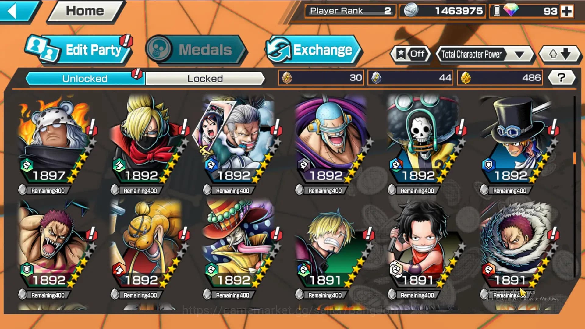 One Piece Bounty Rush Accounts GLOBAL|GF 486|4Ex|St Nusjuro,T4E Luffy,DD Shanks, image 5