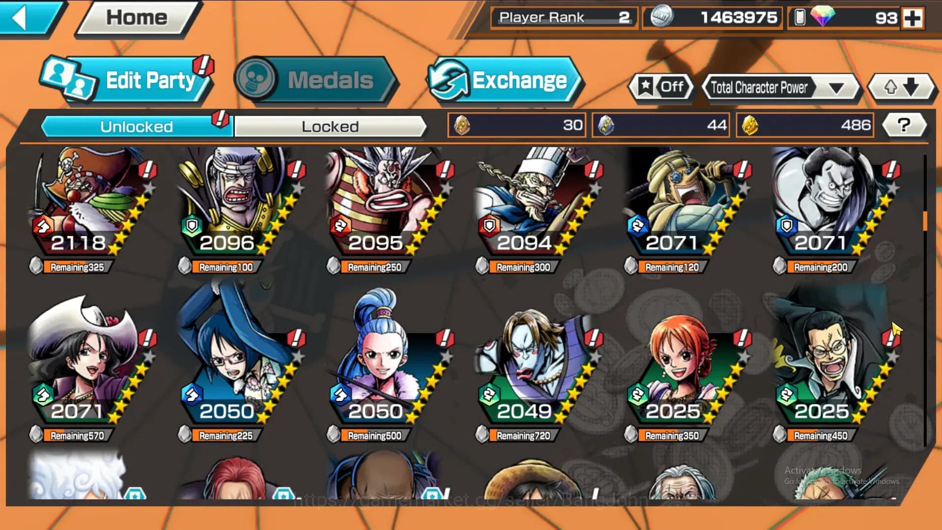 One Piece Bounty Rush Accounts GLOBAL|GF 486|4Ex|St Nusjuro,T4E Luffy,DD Shanks, image 7