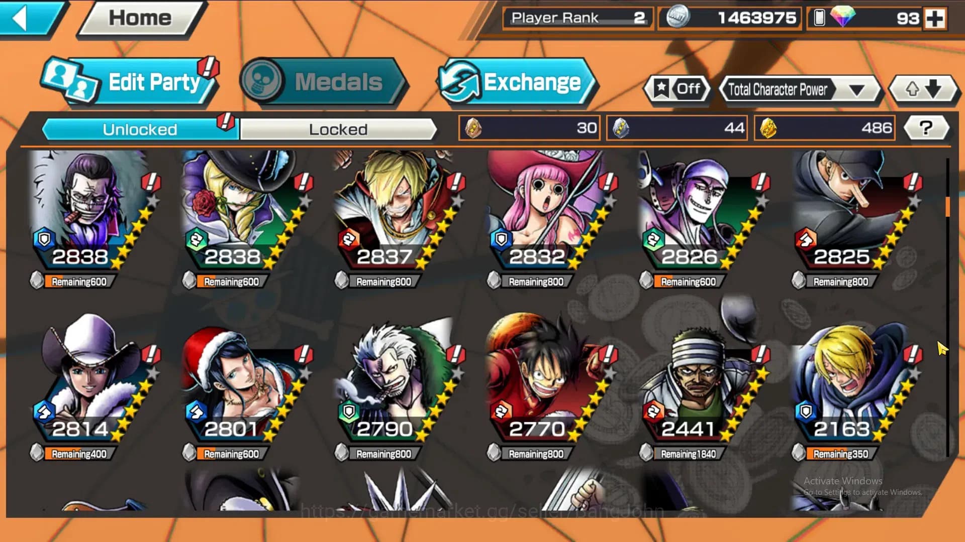 One Piece Bounty Rush Accounts GLOBAL|GF 486|4Ex|St Nusjuro,T4E Luffy,DD Shanks, image 8