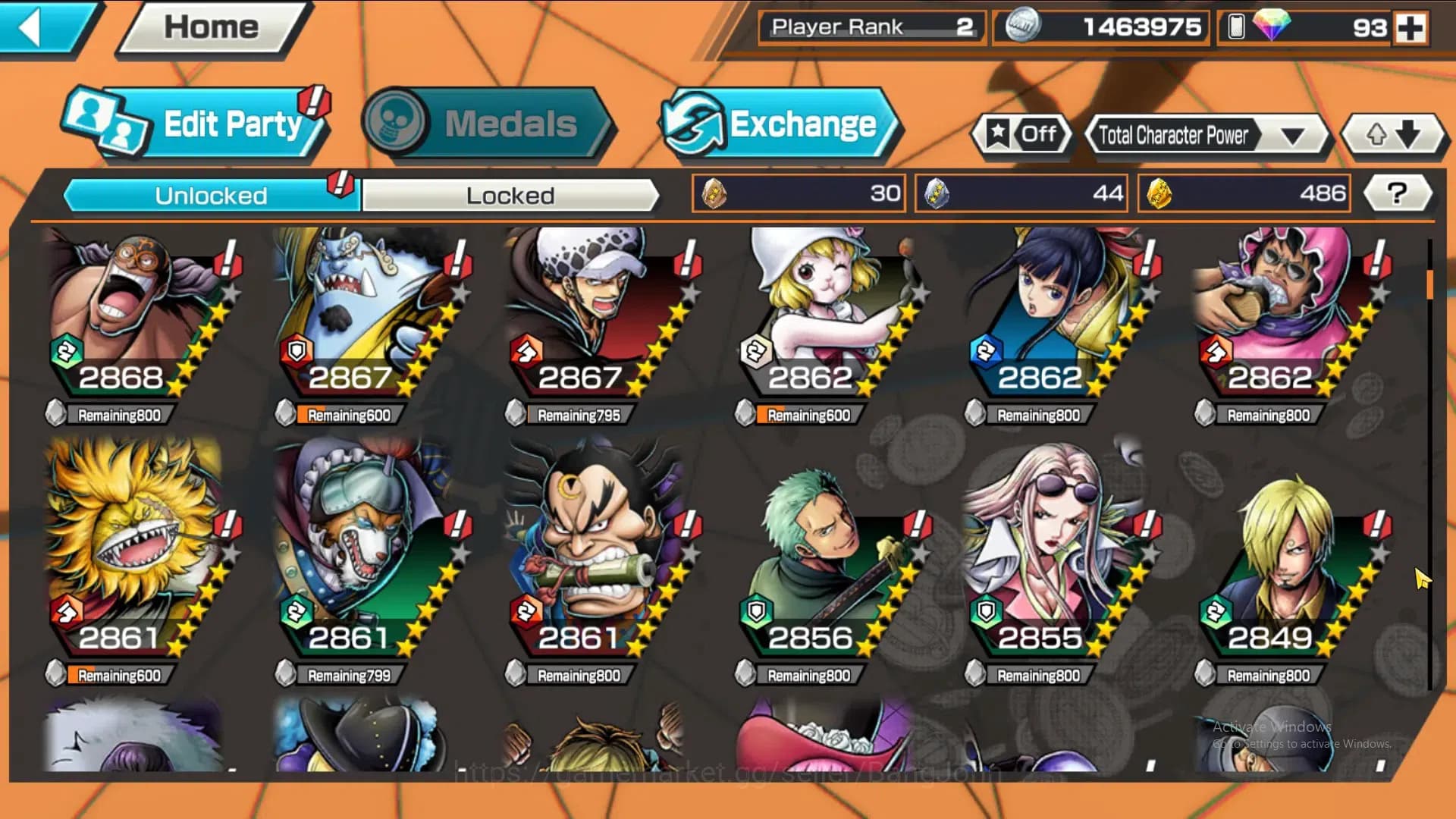 One Piece Bounty Rush Accounts GLOBAL|GF 486|4Ex|St Nusjuro,T4E Luffy,DD Shanks, image 9