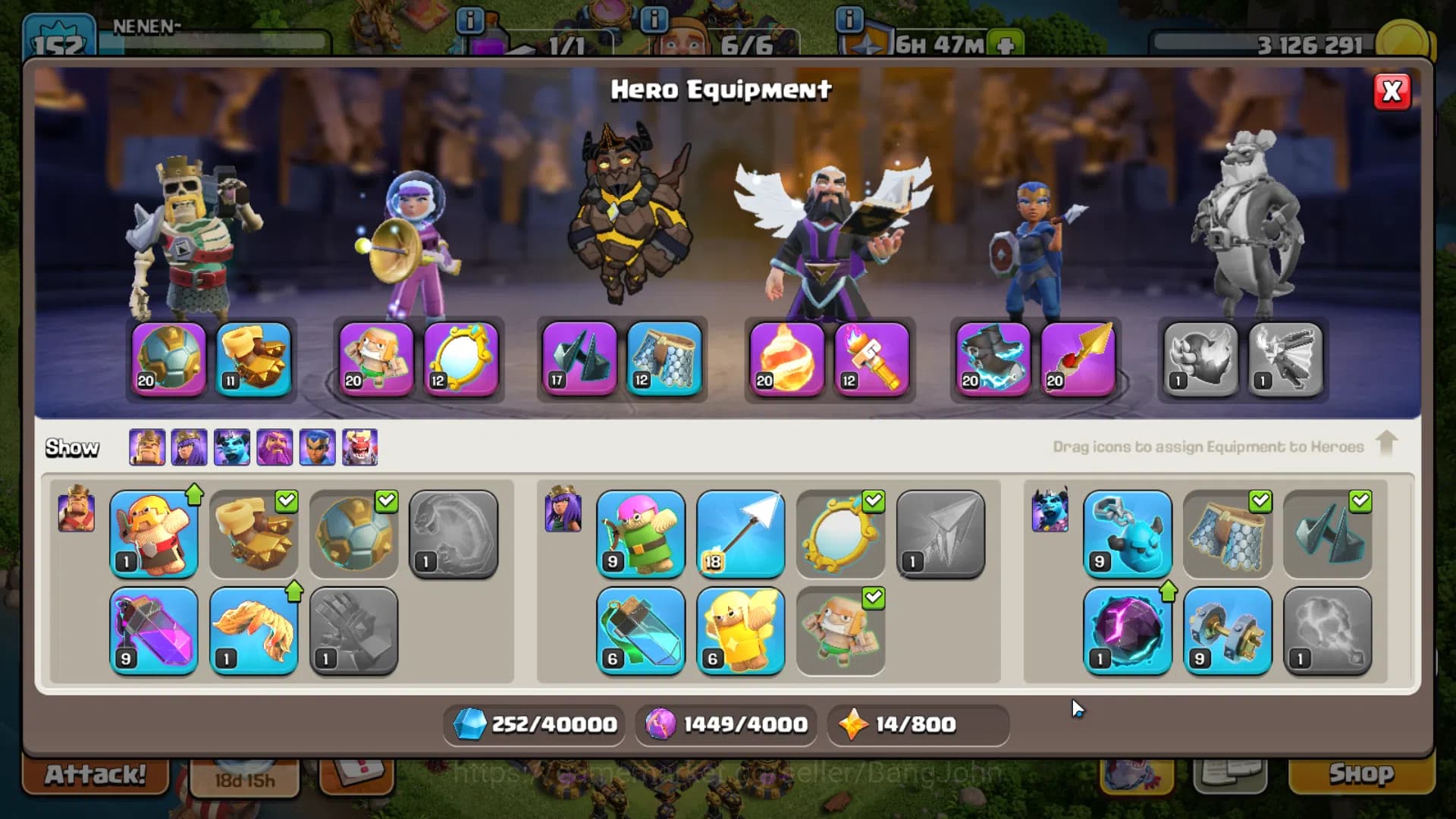 Clash of Clans Accounts TH 14-BH 9|Many Skin|LVL 152|League Witch17|HH 8|B image 10