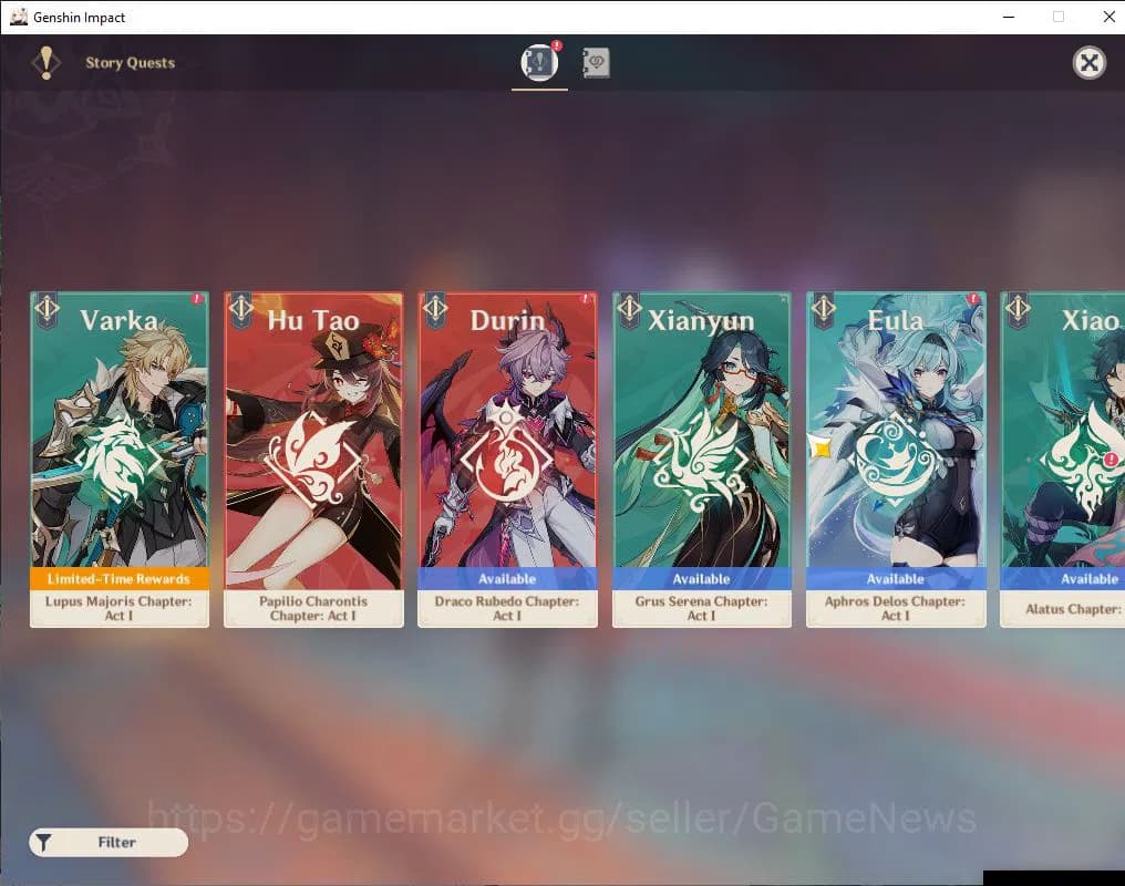 Genshin Impact Accounts Asia|AR 50|5 Limited|Arlecch,Neuvill,Kazuha,Xilone image 12