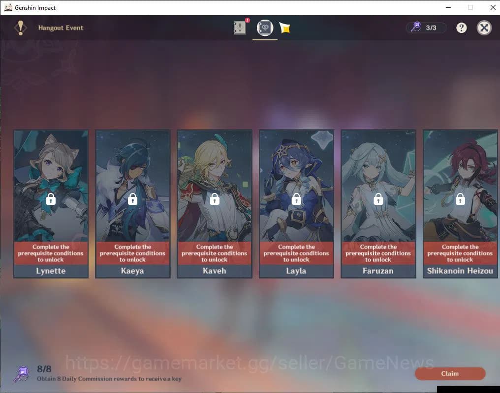 Genshin Impact Accounts Asia|AR 50|5 Limited|Arlecch,Neuvill,Kazuha,Xilone image 13