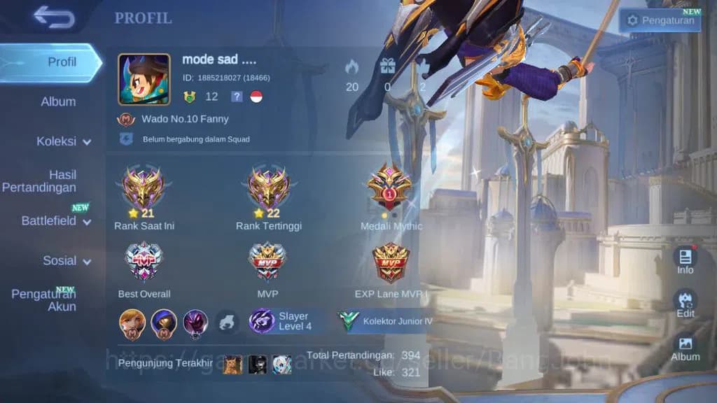 Mobile Legends: Bang Bang Accounts GLOBAL|skin 46, hero 45|naruto garaa,epic kufra,sp image 1