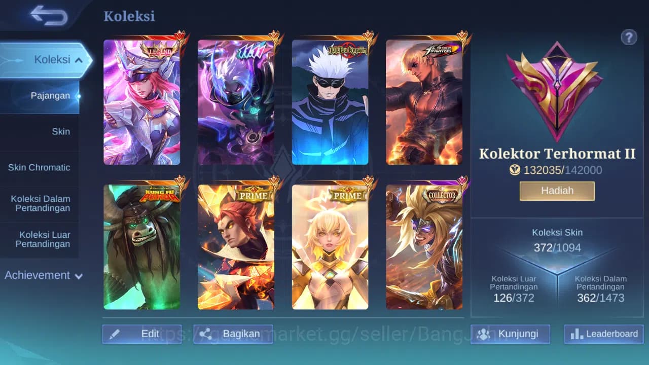 Mobile Legends: Bang Bang Accounts GLOBAL Hero 132 Skin 372 Legend Freya | 11.11 Haya image 14