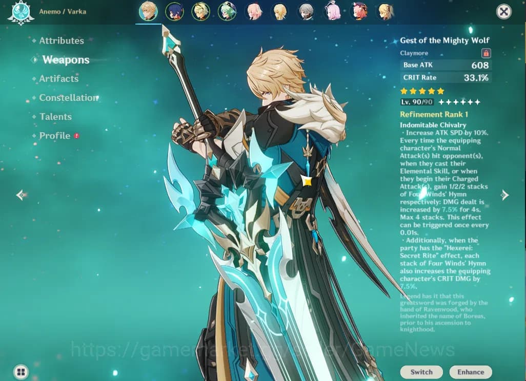 Genshin Impact Accounts ASIA|AR55|2 Limited+2(*5Weapon)|F2P Team VarkaC4+S image 3